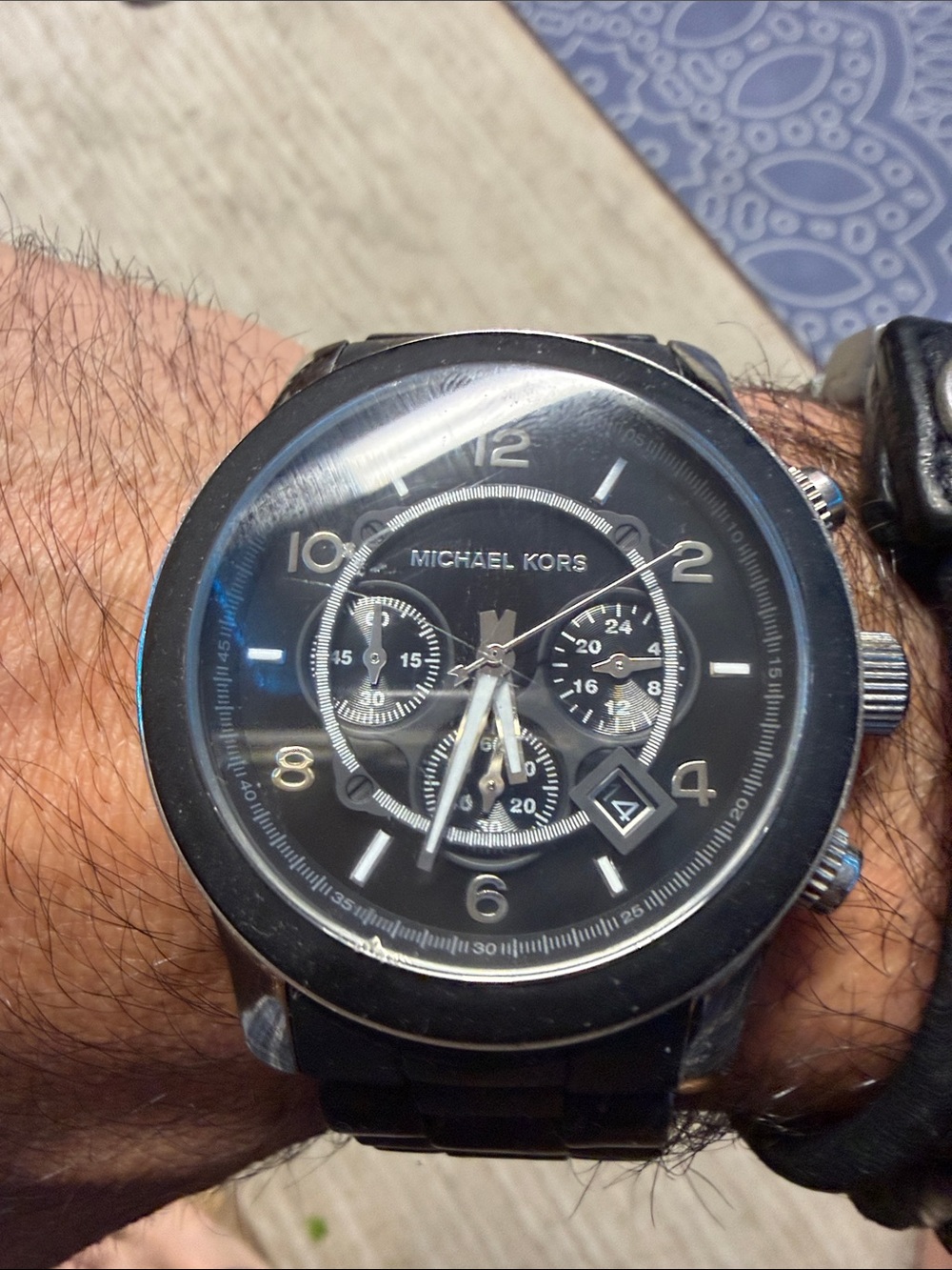 Michael Kors Black and Silver Men's Chronograph Watch
